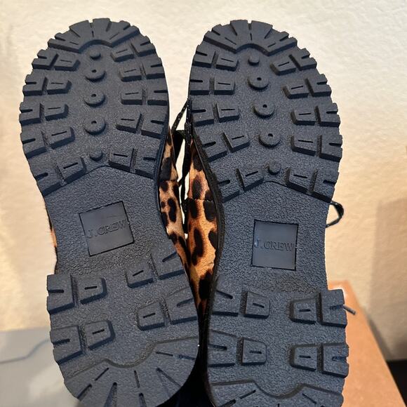 NWOT J.Crew Nordic Leopard Calf Hair Lace Up Boots. - Picture 5 of 10